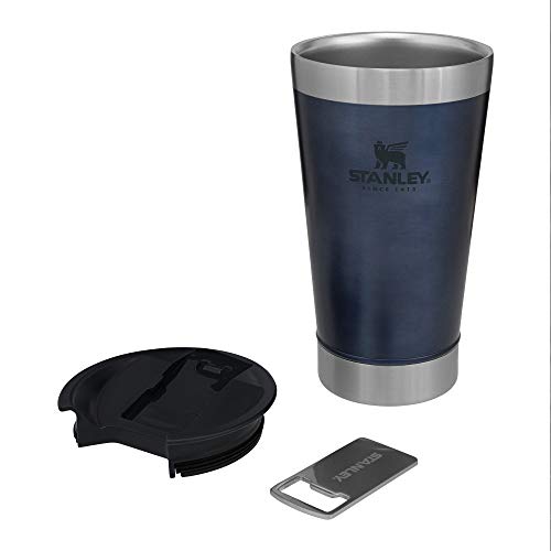 Stanley Classic Stay Chill Vacuum Insulated Pint Tumbler, 16oz Stainless Steel Beer Mug with Built-in Bottle Opener, Double Wall Rugged Metal Drinking Glass, Dishwasher Safe Insulated Cup