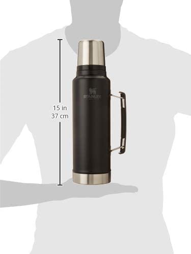 Stanley Classic Vacuum Insulated Wide Mouth Bottle, Matte Black - BPA-Free 18/8 Stainless Steel Thermos for Cold & Hot Beverages – Keeps Liquid Hot or Cold for Up to 24 Hours – Lifetime Warranty