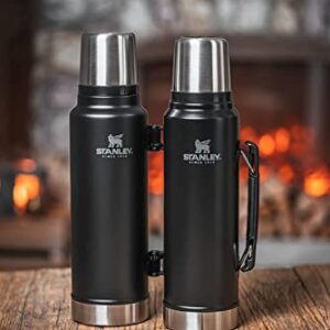 Stanley Classic Vacuum Insulated Wide Mouth Bottle, Matte Black - BPA-Free 18/8 Stainless Steel Thermos for Cold & Hot Beverages – Keeps Liquid Hot or Cold for Up to 24 Hours – Lifetime Warranty