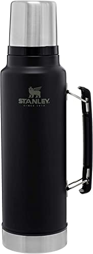 Stanley Classic Vacuum Insulated Wide Mouth Bottle, Matte Black - BPA-Free 18/8 Stainless Steel Thermos for Cold & Hot Beverages – Keeps Liquid Hot or Cold for Up to 24 Hours – Lifetime Warranty