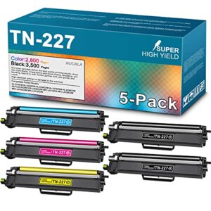 nucala compatible tn-227 toner cartridges replacement for brother tn-227bk tn-227c tn-227m tn-227y dcp-l3510cdw l3550cdw mfc-l3710cw mfc-l3750cdw mfc-l3730cdw (black, cyan, magenta, yellow, 5-pack)