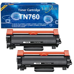 2 pack tn760 tn730 high yield toner cartridge replacement with smart chip for brother compatible with mfc-2710dw hl-l2395dw dcp-l2550dw hl-l2370dw hl-l2690dw hl-l2390dw mfc-l2750dw,black