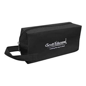 scott edward golf training storage bag golf weather portable carrying bag with golf swing aids pro power band wrist brace training set (black)