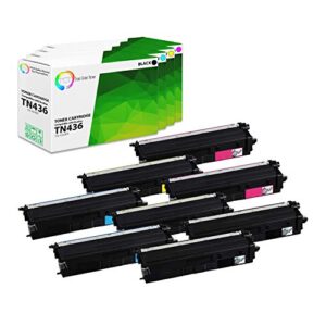 tct premium compatible toner cartridge replacement for brother tn-436 tn436bk tn436c tn436m tn436y super high yield works with brother hl-l8260cdw l8360cdwt, mfc-l8610cdw printers (b c m y) – 8 pack