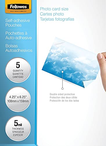 Fellowes Laminating Pouches, 5Mm, 4-1/4X6-1/4