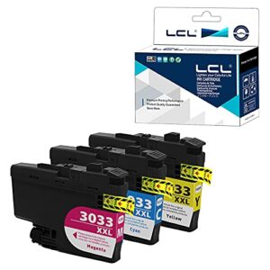 lcl compatible ink cartridge pigment replacement for brother lc3033 lc30333pks xxl lc3033c lc3033m lc3033y mfc-j995dw mfc-j995dw xl mfc-j805dw (3-pack cyan magenta yellow)