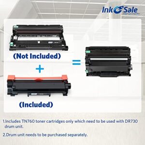 INK E-SALE 4 Packs Remanufactured TN760 Toner Cartridge Replacement for Brother TN760 TN730 TN770 for HL-L2325DW HL-L2350DW HL-L2370DW DCP-L2550DW MFC-L2690DW MFC-L2710DW MFC-L2717DW MFC-L2750DW