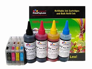 inkuten® pre-filled refillable ink cartridges for brother lc71 lc75 lc79 cartridges + 400 ml