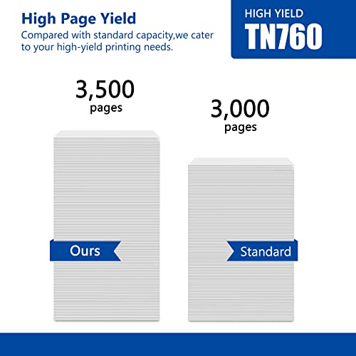 TN760 TN730 Toner Cartridge Replacement for Brother TN760 TN730 High Yield Black Toner Compatible DCP-L2550DW HL-L2350DW HL-L2390DW HL-L2395DW MFC-L2710DW MFC-L2750DW Printer