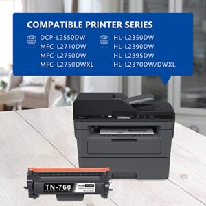 TN760 TN730 Toner Cartridge Replacement for Brother TN760 TN730 High Yield Black Toner Compatible DCP-L2550DW HL-L2350DW HL-L2390DW HL-L2395DW MFC-L2710DW MFC-L2750DW Printer