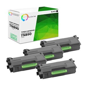 tct premium compatible tn890 tn-890 tn890bk black toner cartridge replacement for brother hl-l6400dw l6400dwt l6250dw, mfc-l6900dw l6750dw printers (15,000 pages) – 4 pack