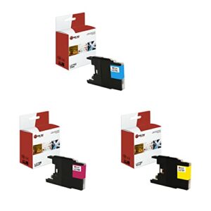 laser tek services compatible ink cartridge replacement for brother lc-75 lc75c lc75m lc75y works with brother mfcj6510dw j6710dw printers (cyan, magenta, yellow, 3 pack)