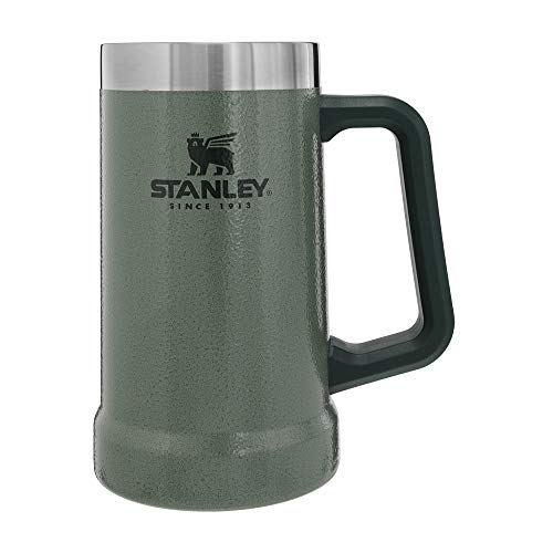 Stanley 10-02874-029 The Big Grip Aluminum Beer Stein Hammertone Green 24OZ / .7L