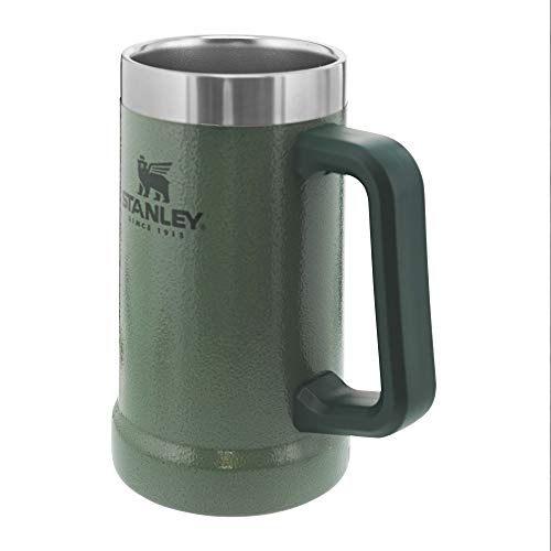 Stanley 10-02874-029 The Big Grip Aluminum Beer Stein Hammertone Green 24OZ / .7L