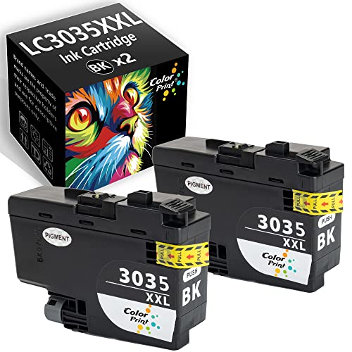 2-Pack ColorPrint Compatible Black Ink Cartridge LC3035XXL Replacement for Brother LC3035 XXL LC3033 LC3033XXL LC3035BK LC-3035BK Work wiht MFC-J815DW MFC-J805DWXL MFC-J805DW MFC-J995DW MFC-J995DWXL