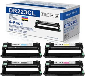 4-pack dr223cl drum unit set compatible replacement for brother dr223cl drum with mfc-l3710cw mfc-l3770cdw mfc-l3750cdw hl-l3210cdw hl-l3290cdw hl-l3270cdw printer (1black 1magenta 1yellow 1cyan)