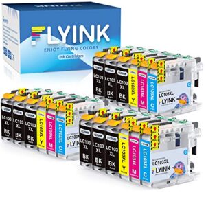 flyink 18 pack lc103 compatible ink cartridge replacement for brother lc103 lc101 103 101 work with mfc-j870dw mfc-j450dw mfc-j6920dw mfc-j470dw mfc-j6520dw printers