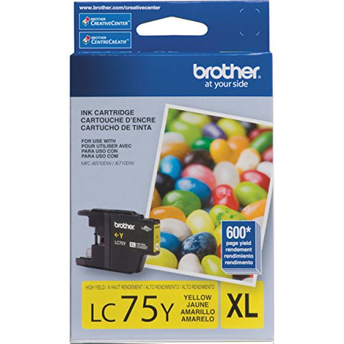 Brother Printer LC75Y High Yield (XL Series) Yellow Cartridge Ink