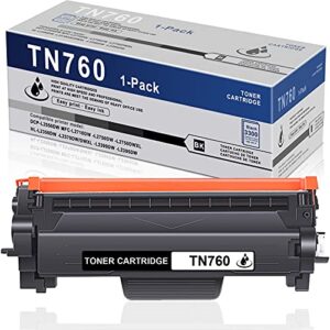 vit compatible tn-760 tn760 black high yield toner cartridge replacement for brother dcp-l2550dw mfc-l2710dw l2750dw l2750dwxl hl-l2350dw l2370dwdwxl l2390dw l2395dw printer (1 pack)