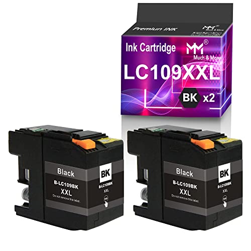 MM MUCH & MORE Ink Cartridge Replacement for Brother LC109 XXL LC109BK LC109XXL LC-109 Super High Yield to Used for MFC-J6520DW J6720DW J6920DW Printer (2-Pack, Black)