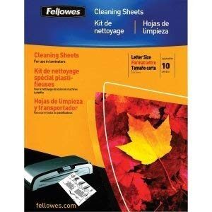 fellowes laminator cleaning sheets, 10 per pack (5320603) by fellowes office product