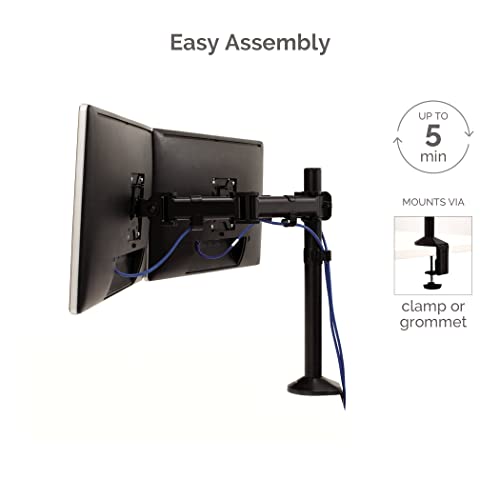 Fellowes 8502601 Reflex Series Adjustable Computer Monitor Stand for 2 Monitors with Dual Monitor Arms, 27 Inch Monitor Capacity