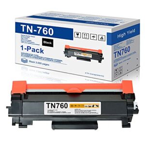 tn760 high yield toner cartridge tn-760 replacement for brother tn-760 tn760 hl-l2350dw hl-l2395dw hl-l2390dw hl-l2370dw mfc-l2750dw mfc-l2710dw dcp-l2550dw printer toner (1 pack)