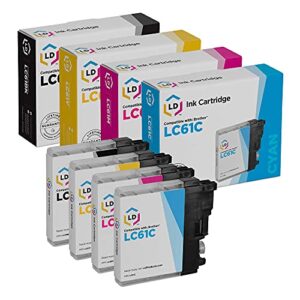 ld compatible ink cartridge replacement for brother lc61 series (black, cyan, magenta, yellow, 4-pack)