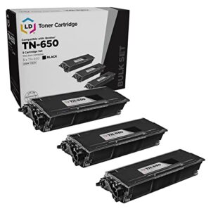 ld compatible toner cartridge replacement for brother tn650 high yield (black, 3-pack)