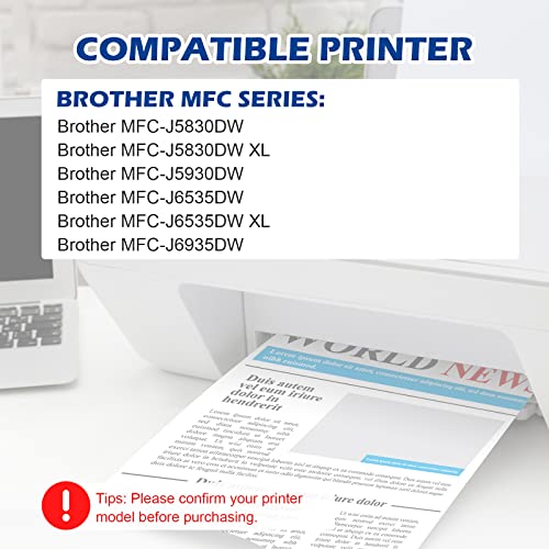DOUBLE D LC3029 XXL Compatible Replacement for Brother LC3029 LC3029XXL Ink Cartridges for Brother MFC-J5830DW MFC-J5830DWXL MFC-J5930DW MFC-J6535DW MFC-J6535DWXL MFC-J6935DW (2B, 2C, 2M, 2Y) 8Pack