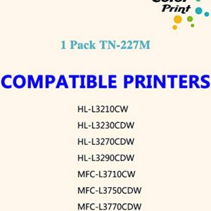 ColorPrint Compatible TN227 Toner Cartridge Replacement for Brother TN-227 TN-227M TN223 Work with MFC-L3770CDW MFC-L3750CDW HL-L3230CDW HL-L3290CDW HL-L3210CW HL-L3710CW Printer (1-Pack, Magenta)