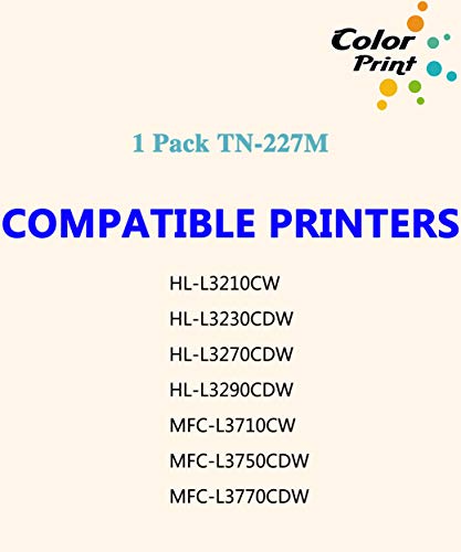 ColorPrint Compatible TN227 Toner Cartridge Replacement for Brother TN-227 TN-227M TN223 Work with MFC-L3770CDW MFC-L3750CDW HL-L3230CDW HL-L3290CDW HL-L3210CW HL-L3710CW Printer (1-Pack, Magenta)