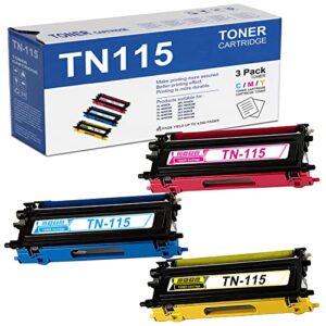 guloya compatible tn-115 tn115 toner cartridge replacement for brother hl-4070cdw 4040cn 4040cdn 4050cdn mfc-9440cn 9840cdw dcp-9040cn 9045cdn printer toner cartridge (3 pack,1c+1m+1y)