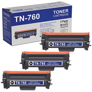 feromyink compatible toner cartridge replacement for brother tn-760 tn760 tn730 tn-730 hl-l2350dw hl-l2395dw hl-l2390dw hl-l2370dw mfc-l2750dw mfc-l2710dw dcp-l2550dw printer cartridge (black, 3-pack)