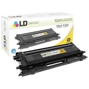 ld products remanufactured toner cartridge replacement for brother tn115y high yield (yellow)