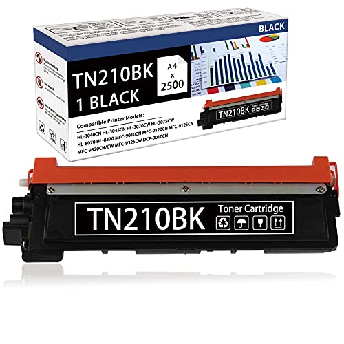 HOBBYUNION Compatible Toner Cartridge Replacement for Brother TN210 TN-210BK TN210BK (Black,1-Pack)