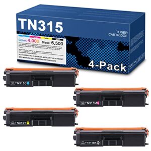 wsun (4-pack, 1bk+1c+1m+1y) tn315bk tn315c tn315m tn315y high yield toner cartridge compatible replacement for brother tn-315 mfc-9970cdw 9640cdn hl-4570cdw 4140cw 4570cdwt printer-sold by diousaink.