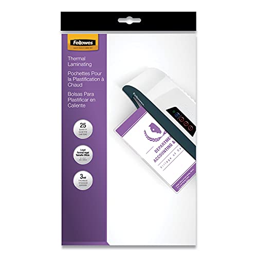 Fellowes 52006 LAMINATING POUCHES LEGAL 3MIL 25PK,DDS