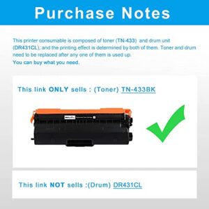 LCL Compatible Toner Cartridge Replacement for Brother TN-431 TN-433 TN431 TN433 TN433BK TN-433BK 4500Pages DCP-L8410CDW MFC-L8690CDW MFC-L8610CDW MFC-L8900CDW HL-L8360CDW HL-L8260CDW (BK 1-Pack)