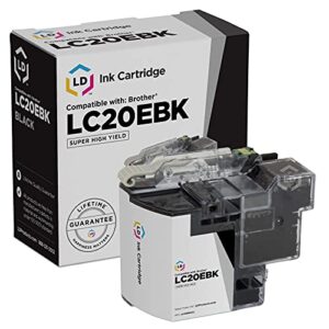 ld compatible ink cartridge replacement for brother lc20ebk super high yield (black)