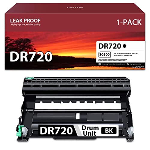 MANDBOY DR720 Drum Unit Replacement for Brother DR-720 Compatible HL-5440D HL-5450DN HL-5470DW/DWT HL-6180DW/DWT DCP-8110DN DCP-8150DN DCP-8155DN MFC-8950DW/DWT Printer Black (1 Pack,Not Toner)