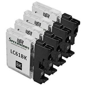 speedy inks – 4 pack compatible lc61bk black ink cartridge. (lc61 series) for use in dcp-165c, dcp-375cw, dcp-385cw, dcp-395cn, dcp-585cw, dcp-j125, dcp-j140w, mfc-250c, mfc-255cw, mfc-290c, mfc-295cn, mfc-490cw, mfc-495cw, mfc-5490cn, mfc-5895cw, mfc-790