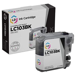 ld compatible ink cartridge replacement for brother lc103bk high yield (black)