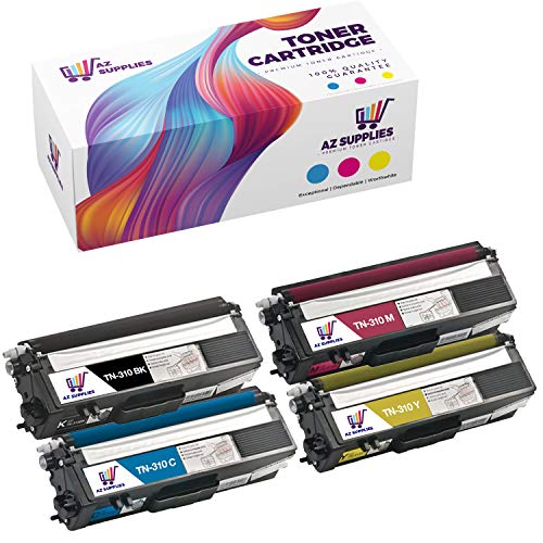 AZ Supplies Toner | 50% More Print Yield | 4-Pack Replace Brother TN310 TN310BK, TN310C, TN310Y, TN310M for use in Brother HL-4150CDN, HL-4570CDW, HL-4570CDWT, MFC-9460CDN, MFC-9560CDW