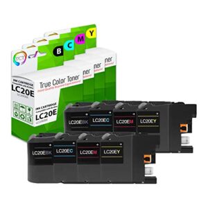tct compatible ink cartridge replacement for brother lc20e lc20ebk lc20ec lc20em lc20ey super high yield works with brother mfc-j5920dw j985dw printers (black, cyan, magenta, yellow) – 8 pack