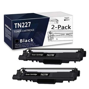 (black, 2-pack) tn-227bk compatible toner cartridge replacement for use in brother mfc-l3770cdw l3710cw l3750cdw hl-3210cw 3230cdw 3270cd 3230cdn 3290cdw dcp-l3510cdw l3550cdw printer toner cartridge