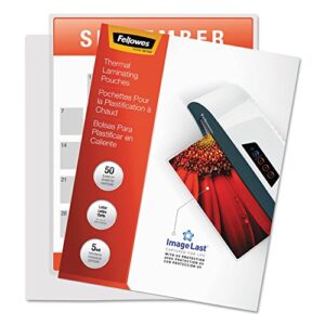 fellowes laminating pouches with uv protection, 5mil, 11-1/2 x 9, 100/pack