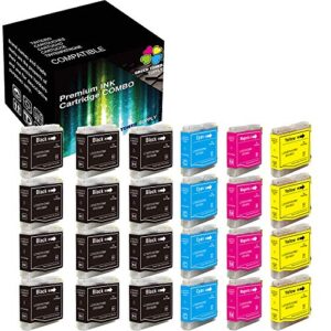 (pack of 24) compatible replacement for brother lc51 lc-51 lc 51 ink cartridge (12bk4c4y4m, value pack) work for dcp-150c dcp-350c dcp-560cn dcp-750cn mfc-465cn mfc-665cw printer, sold by gts