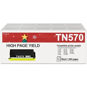 PIONOUS 1 Pack TN570 TN530 TN540 TN560 Toner Cartridge Easy Installation - Compatible TN570 Black Toner Cartridge Replacement for Brother DCP-8020 MFC-8120 8220 HL-1650 1650N Printer