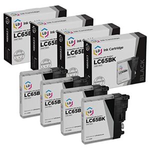 ld products compatible ink cartridge replacements for brother lc65 lc65bk high yield (black, 4-pack)